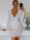 Women's 2021 Fall New AliExpress Fashion Pure Color Long Sleeve Sling Lace Dress M21DS491