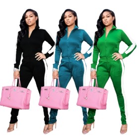 Long-sleeved trousers solid color characteristic leisure sports ladies suit HN049