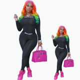 Fashion brand cross-border printed sexy tight sports suit 2-piece set FFD1134