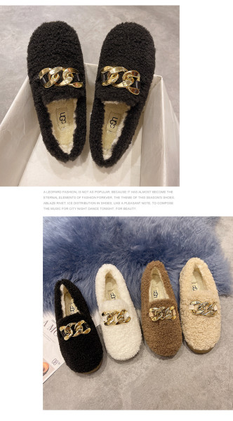 2021 autumn new large size foreign trade low-heeled flat-bottomed low-top spot suede warm round head solid color single shoes women HWJ749