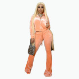 Women's clothing Autumn women's clothing Casual comfortable velvet long-sleeved 2-piece suit FFT1131