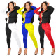 Casual fashion autumn and winter stitching color matching suit L6302