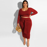 Plus size women's tight-fitting buttocks sexy strappy two-piece suit MH82083