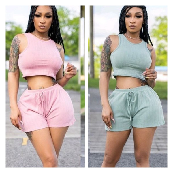 Women's fashion casual hang strip sports yoga wear two-piece suit A8609
