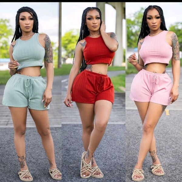 Women's fashion casual hang strip sports yoga wear two-piece suit A8609