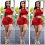 Women's fashion casual hang strip sports yoga wear two-piece suit A8609