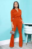 Fashion casual solid color flared pants suit DL88012