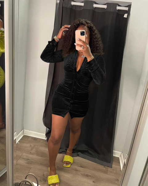 Women's sexy tight elastic dress DL88010