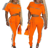 2021 new women's stitching imitation reflective sports and leisure suit two-piece suit A8618