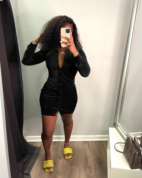 Women's sexy tight elastic dress DL88010