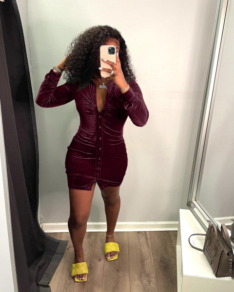 Women's sexy tight elastic dress DL88010