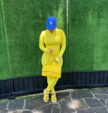 Personalized embroidered candy color jumpsuit D8456
