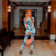 Winter foreign trade style fashion women's sexy slim long-sleeved high-waist trousers suit K21S05063