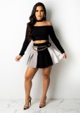 Women's two-piece one-shoulder stitching skirt JR3651