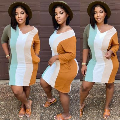 Women's Fashion Trend Positioning Printed Long Sleeve Slim Dress Y5207