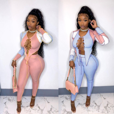 Women's sexy straps, irregular, color matching high elastic two-piece suit B9295