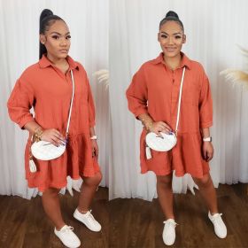 Women's clothing solid color loose dress Y5200