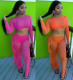 Women's fashion fungus side perspective mesh two-piece suit Y5183