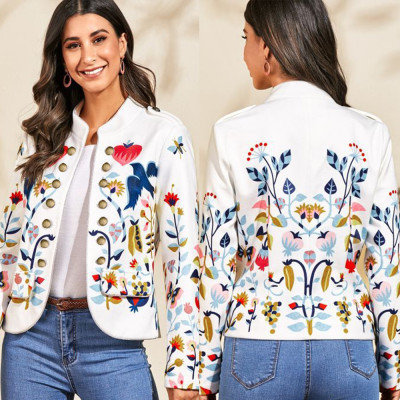 Fashionable Commuter Cardigan Printed Jacket Top K8953