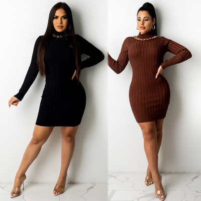 Sexy women's pit strip backless dress A7203