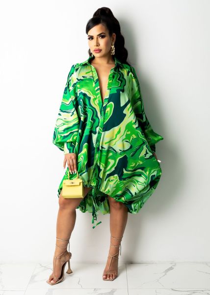 Sexy irregular digital print dress print skirt V2201