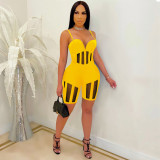 Women's fashion sexy suspender mesh see-through jumpsuit shorts C5070