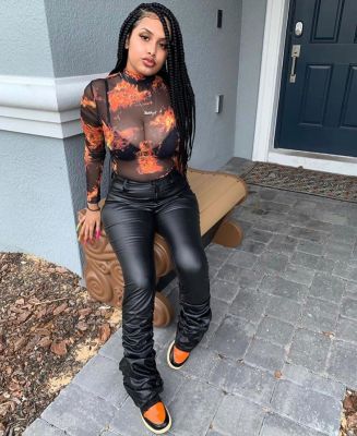 Explosive hot selling classic pile of leather pants Y8044