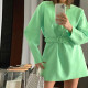 Fall/Winter INS Women's Loose Skirt Temperament Commuter Scheming Design Belt Round Neck Long Sleeve Dress SY21289