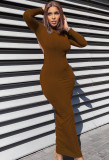 Soft pit strip sexy halter cut-out dress FFT1136