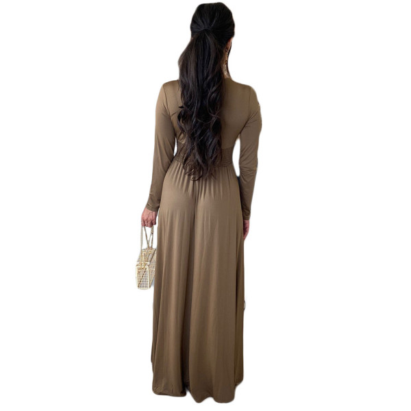 New style hot sale multi-color waist pleated sexy fashion long dress women's dress F139