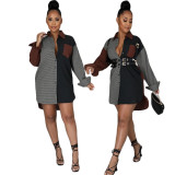 Hot sale all-match stitching European and American fashion women's dresses F133