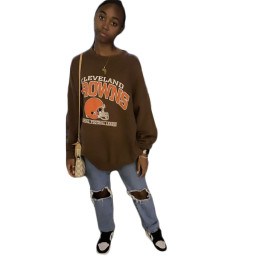 Digital printing all-match fashionable women's sweater F131-1