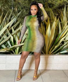 Explosive long-sleeved sexy slim-fit hip dress FFT1138