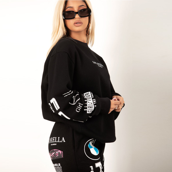 Explosive style, digital pattern, letter printing, two-piece sweater, women's clothing F123