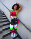 Fashion casual printed camisole top shorts two-piece suit pants suit OQ018