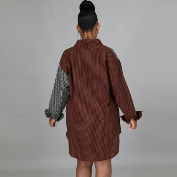 Hot sale all-match stitching European and American fashion women's dresses F133