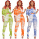 Casual tie-dye printing autumn two-piece suit FZB3176