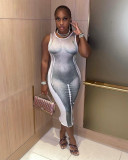 Women's clothing autumn new style bag hip skirt sexy body print slim dress FFD1135