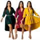 Solid color irregular hem sexy fashion women's dress F113