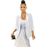 Linen suit women's new British style casual all-match cotton and linen small suit three-quarter sleeves large size jacket QY5085