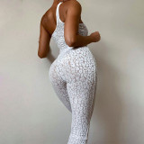 2021 autumn and winter hot product new women's one-shoulder sling leopard print jumpsuit P175903X