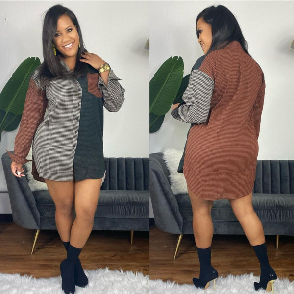 Hot sale all-match stitching European and American fashion women's dresses F133