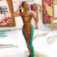 Women's Fall 2021 New Snake Print Contrast Color Halter Hollow Backless Dress R21DS465