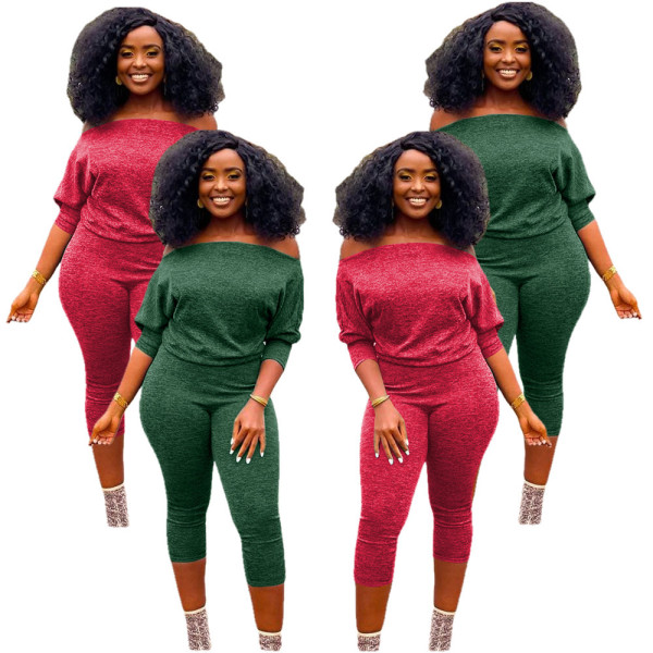 Women's solid color oblique shoulder fashion sexy casual jumpsuit OM1608