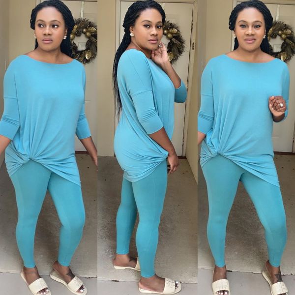 Women's autumn fashion casual sexy solid color loose suit two-piece suit OM1588