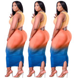 Explosive styles, summer new styles, gradient color plus size women's clothing, fashion sexy dresses H1703