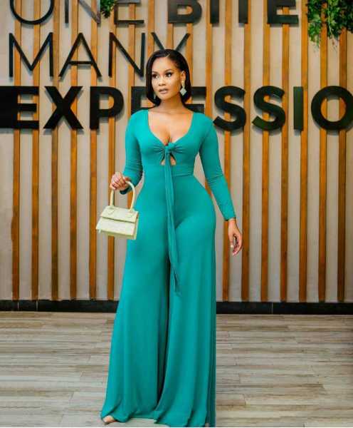 Pure color fashion sexy casual tie long sleeve jumpsuit OM1355