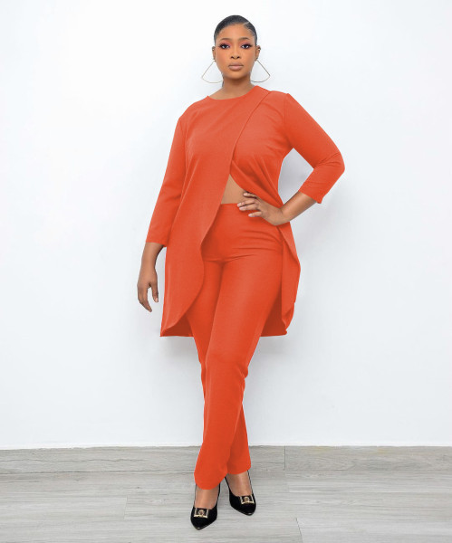 Pure color loose fashion casual two-piece spring and autumn models OM3536