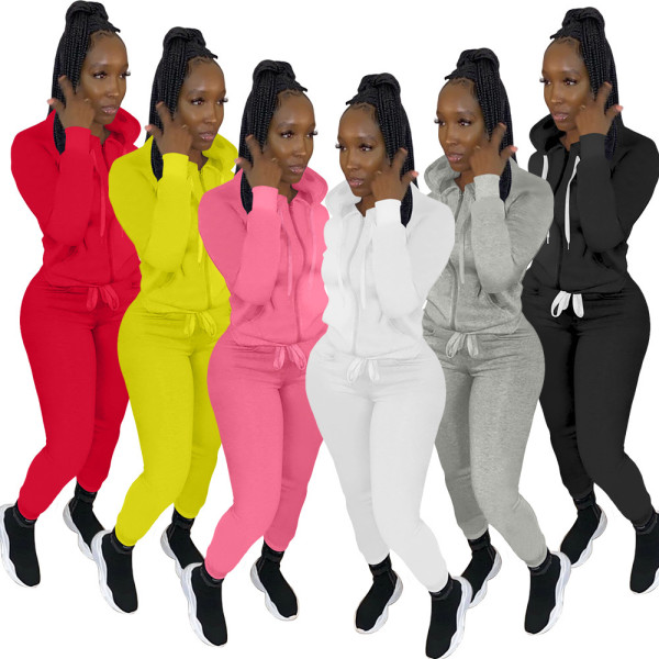 Fashion casual sports solid color suit two-piece suit YM216