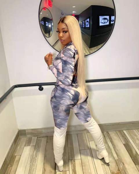 Women's smoke printing fashion sexy casual long suit two-piece suit OM1298